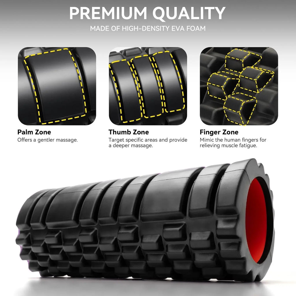 13" High Density Foam Roller for Deep Tissue Massager Exercise Patented Muscle Massage And Myofascial Trigger Point Relief