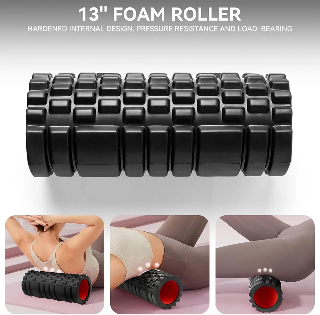 13" High Density Foam Roller for Deep Tissue Massager Exercise Patented Muscle Massage And Myofascial Trigger Point Relief