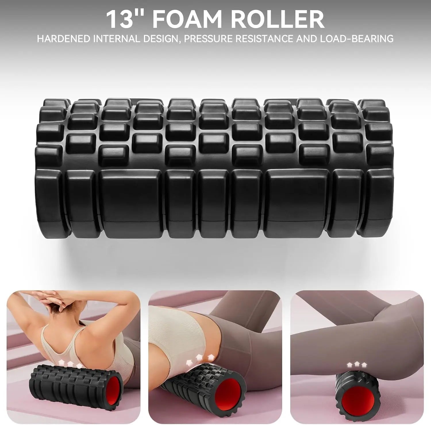 13" High Density Foam Roller for Deep Tissue Massager Exercise Patented Muscle Massage And Myofascial Trigger Point Relief