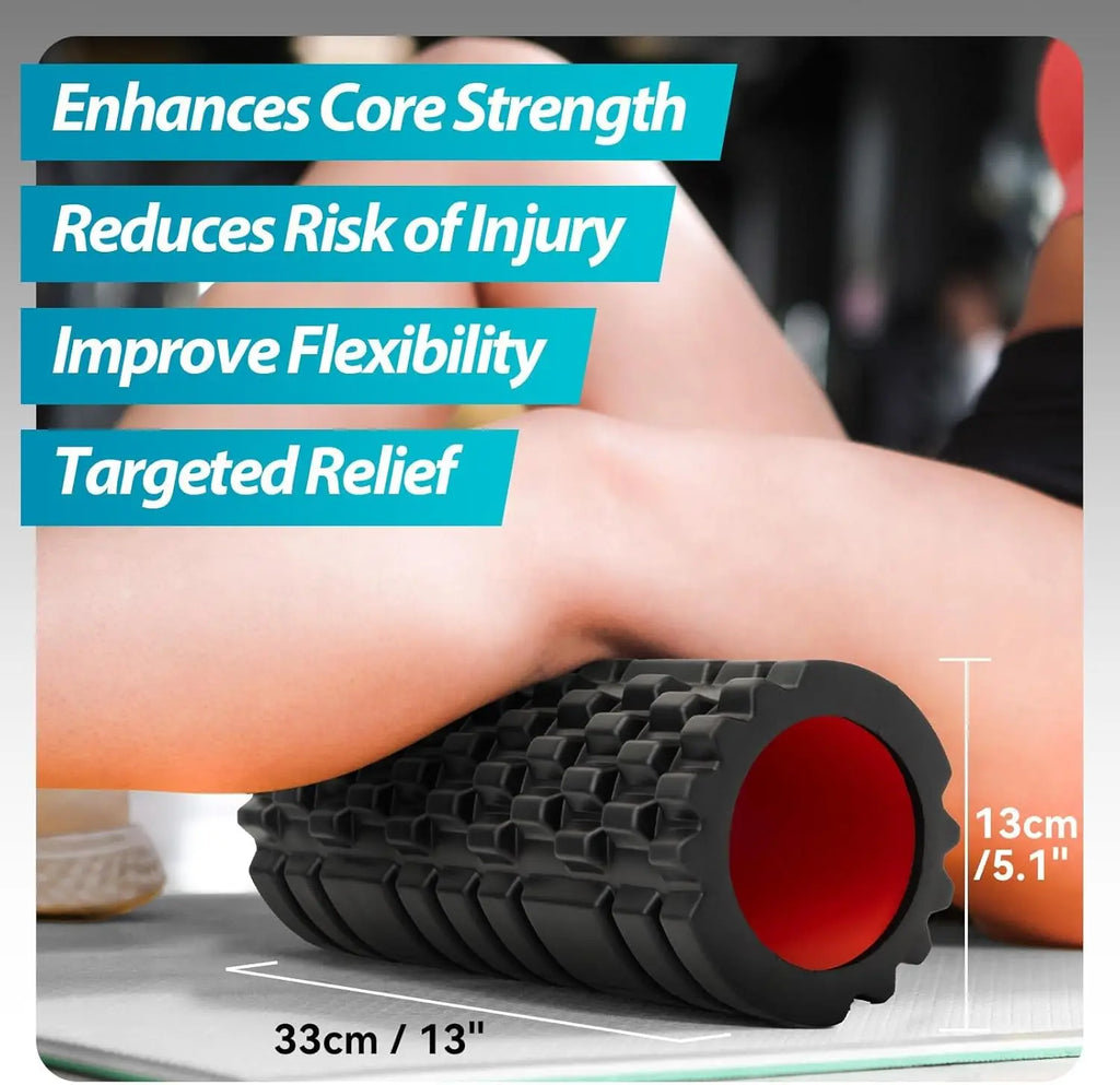13" High Density Foam Roller for Deep Tissue Massager Exercise Patented Muscle Massage And Myofascial Trigger Point Relief