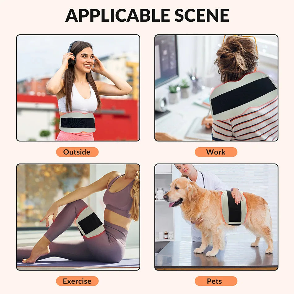 Red light therapy belt relief Silicone NIR Infrared Light Therapy Devices for Back Abdomen Knees Wrists Joints 450 LED chips