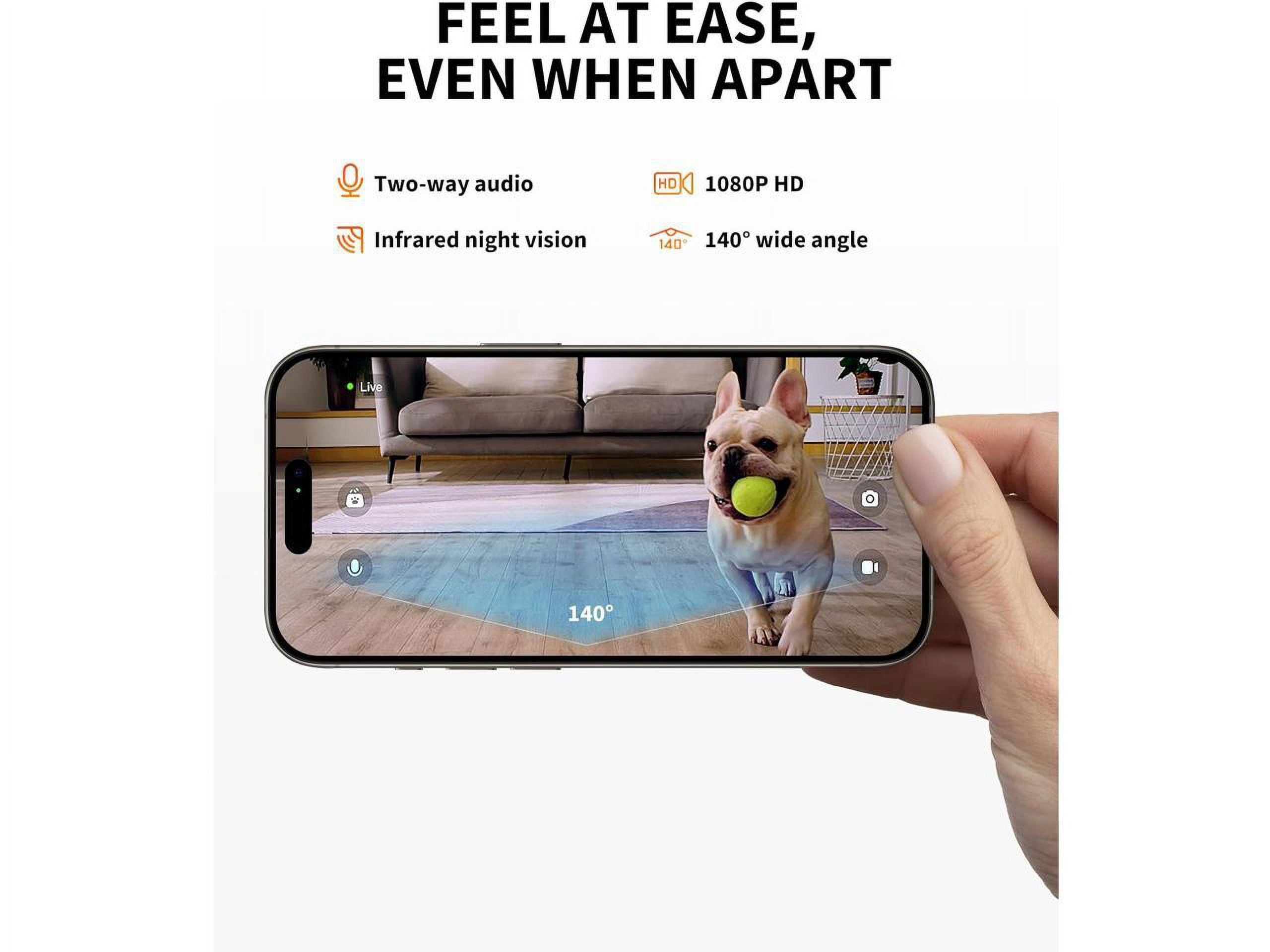 3 L Yumshare Solo Pet Automatic Feeder with Camera, for Cats&Dogs, 2.4G Wifi, 1080P with APP Control for Remote Feeding